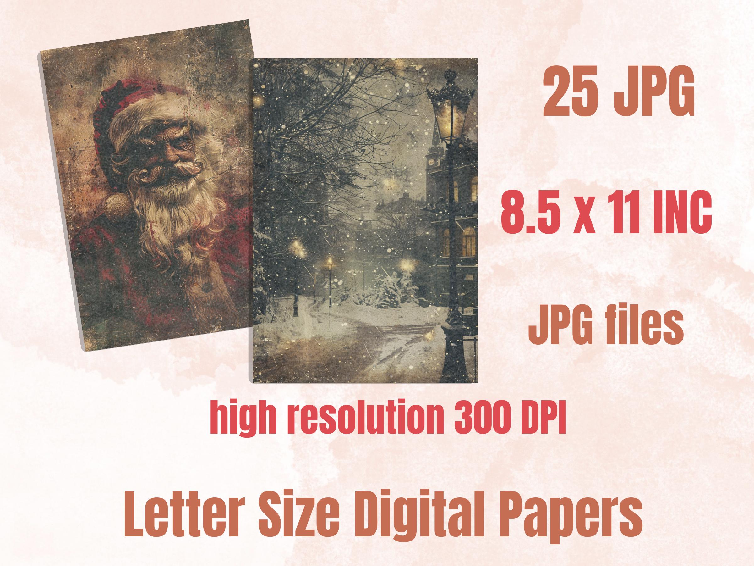 Printable Gothic Christmas Journal Paper, Spooky Christmas Collage, Dark Fantasy Xmas Noel Pages, Creepy Junk Journal, Scrapbooking, Cards