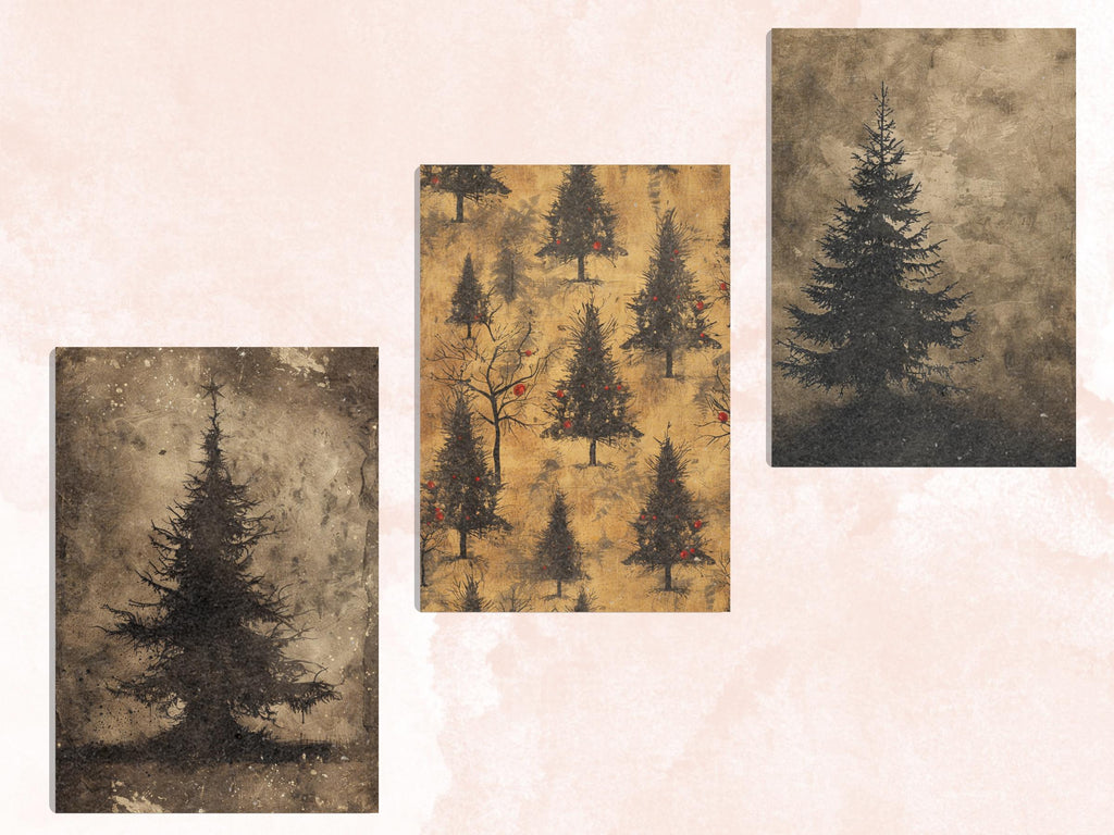 Printable Gothic Christmas Journal Paper, Spooky Christmas Collage, Dark Fantasy Xmas Noel Pages, Creepy Junk Journal, Scrapbooking, Cards