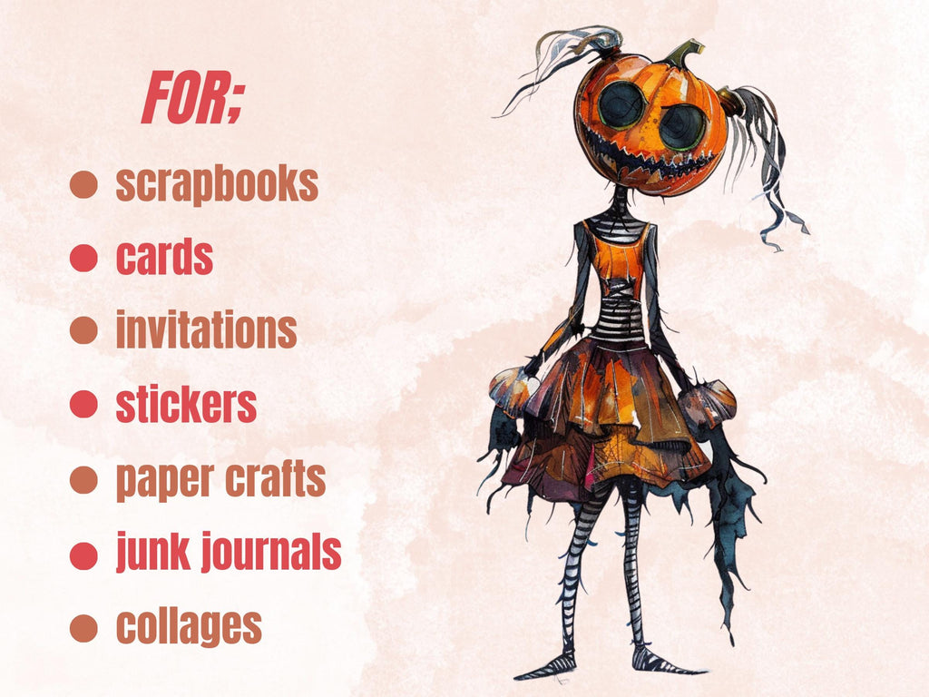 60 PNG Watercolor Quirky Creepy Clipart, Gothic Whimsical Girl Illustrations Clip art, Cute Creepy png, Spooky Scary Whimsical Sublimation