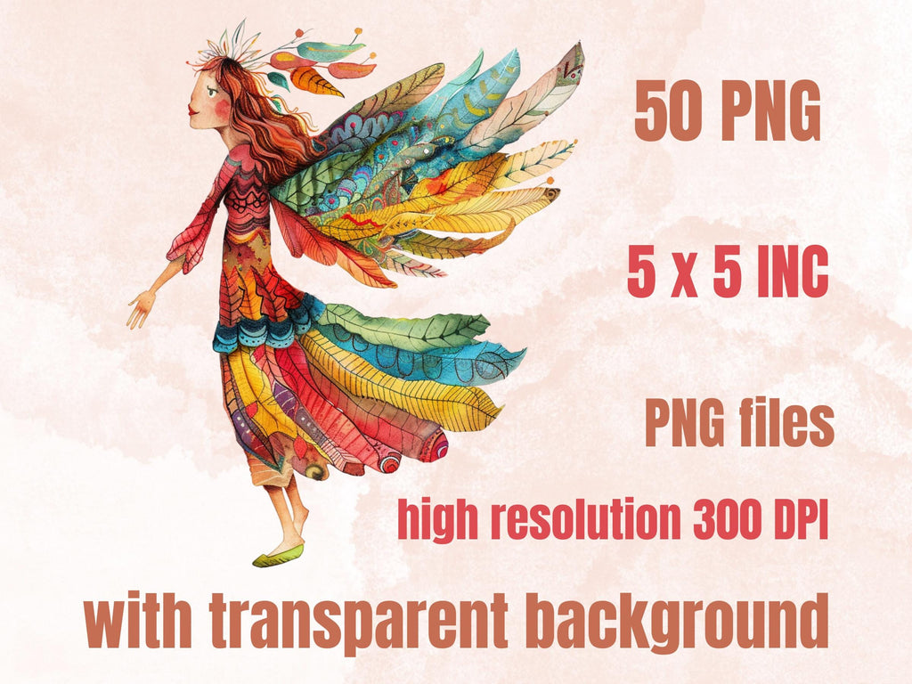 50 PNG Watercolor Whimsical Clipart, Quirky Angel Illustrations Clip art, Peculiar Fairy Girl png, Whimsical Mixed Media Art Sublimation