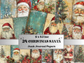 Whimsical Santa Claus Junk Journal Kit, Noel Double Pages Ephemera, Mixed Media Collage Sheet,  Xmas Scrapbook Paper, Christmas ATC Card