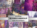 Purple Christmas Junk Journal Kit, Whimsical Noel Pages Ephemera, Mixed Media Collage Sheet, Xmas Scrapbook Paper, Christmas ATC Card