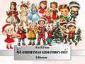 Christmas Kids Fussy Cut Pages, Whimsical Xmas Holiday Fussy Cut Ephemera Sheet, Christmas Journal Add On Kit, Xmas Mixed Media Collage