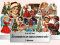 Christmas Girls Fussy Cut Pages, Whimsical Xmas Holiday Fussy Cut Ephemera Sheet, Christmas Journal Add On Kit, Xmas Mixed Media Collage