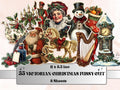 Victorian Christmas Fussy Cut Pages, Whimsical Xmas Holiday Fussy Cut Ephemera Sheet, Christmas Journal Add On Kit, Xmas Mixed Media Collage