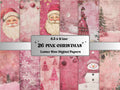 Printable Pink Christmas Digital Journal Paper, Mixed Media Christmas Collage, Pink Xmas Noel Pages, Download Junk Journal, Scrapbooking