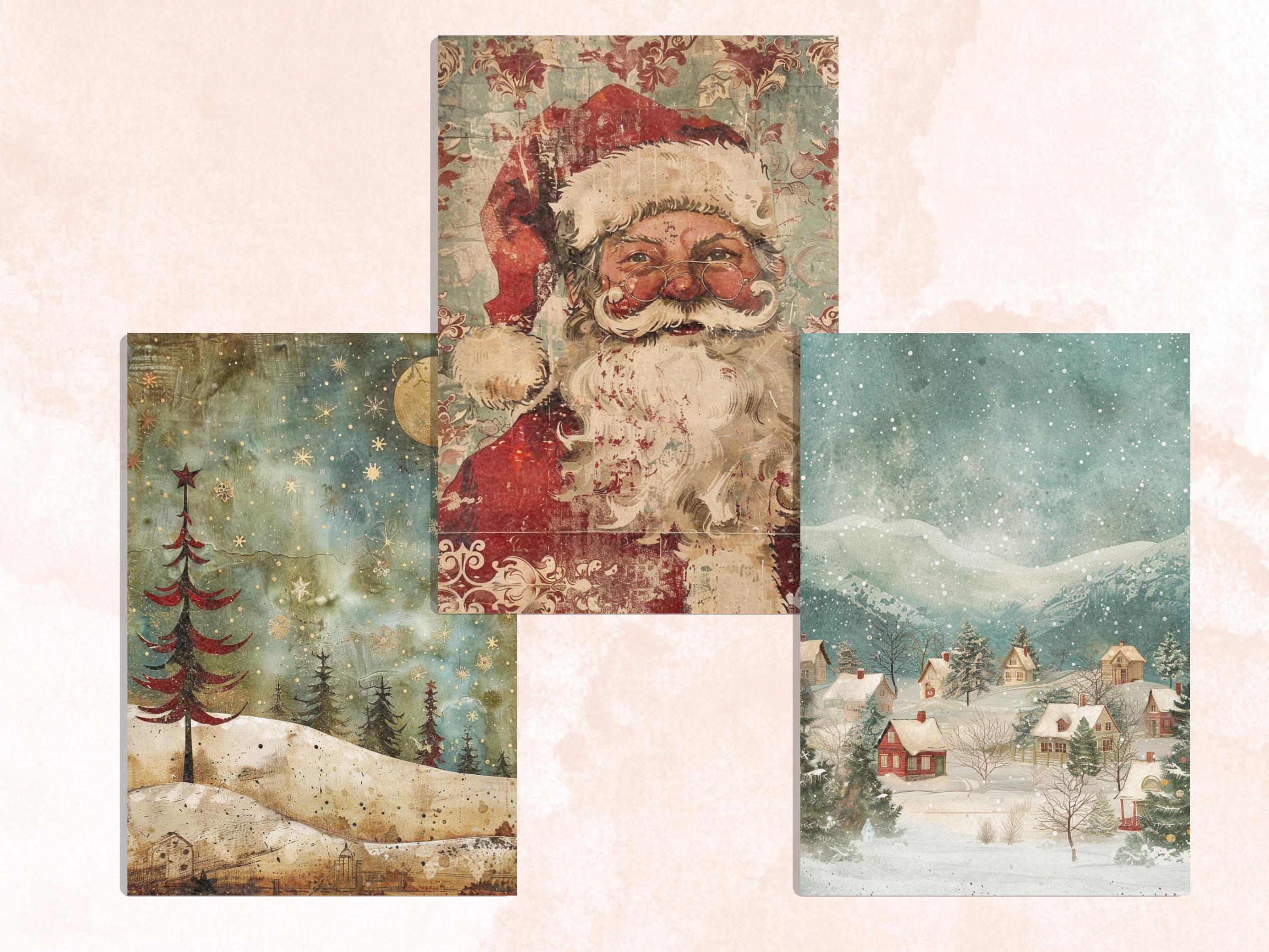 Printable Whimsical Christmas Digital Journal Paper, Quirky Christmas Ephemera Collage, Xmas Noel Pages, Download Junk Journal, Scrapbooking