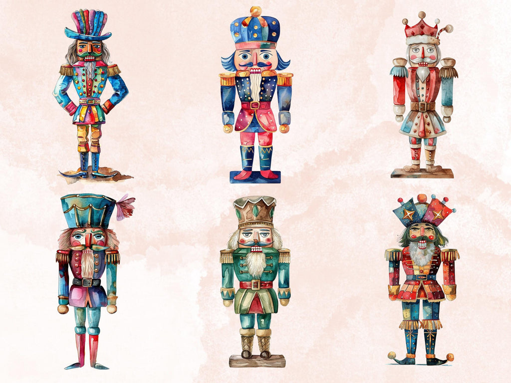 50 PNG Whimsical Nutcracker Clipart, Quirky Christmas Illustrations Clip art, Jolly Quirky Nutcracker png, Whimsical Winter Xmas Sublimation