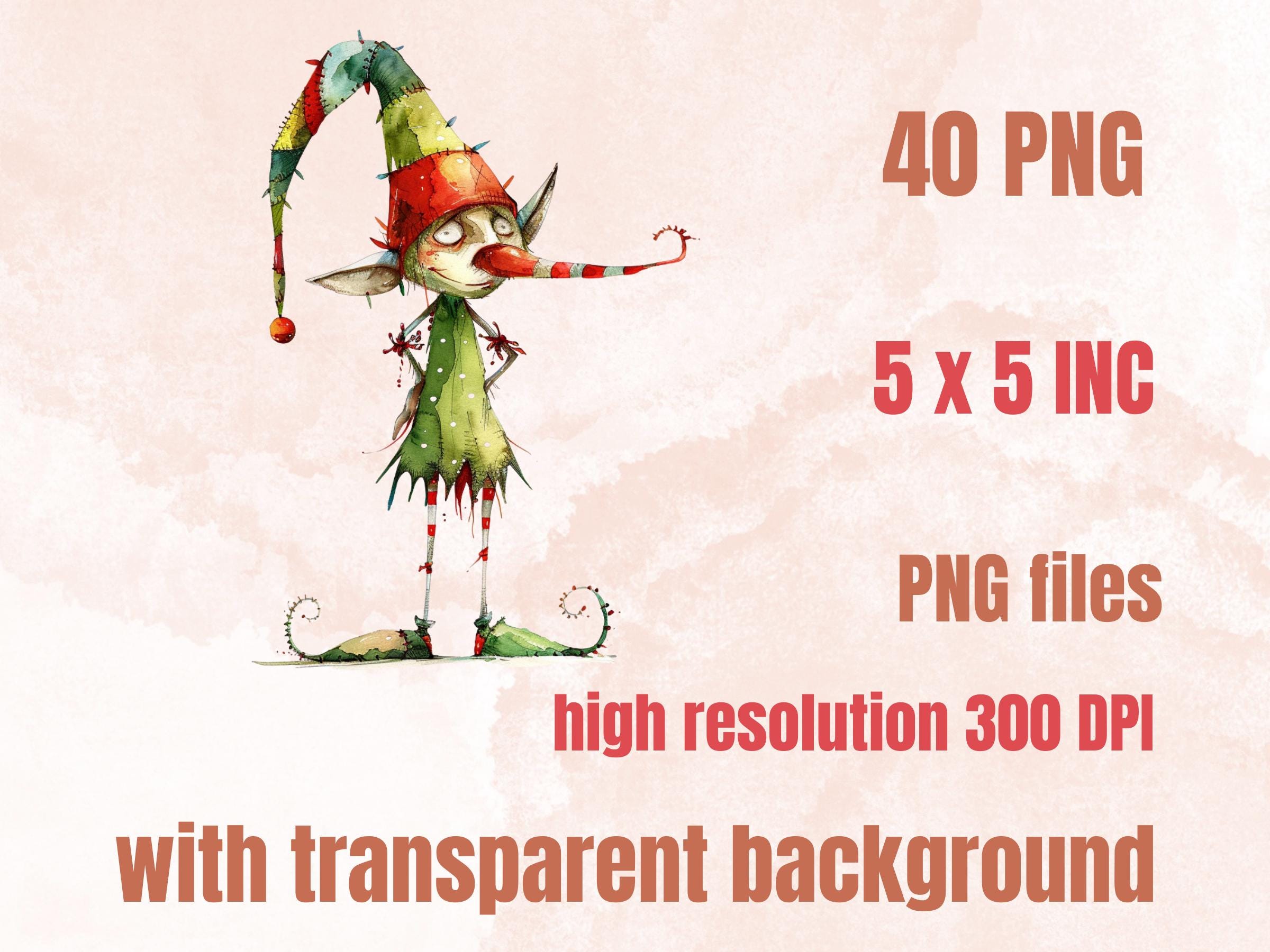 40 PNG Whimsical Christmas Elf Clipart, Quirky Xmas Elves Illustration Clip art, Jolly Quirky Peculiar People png, Whimsical Elf Sublimation