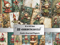 Whimsical Christmas Elf Junk Journal Kit, Elves Pages Ephemera, Xmas Collage Sheet,  Christmas Scrapbook Paper, Printable Vintage ATC Card