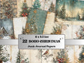 Boho Neutral Christmas Junk Journal Kit, Beige Noel Pages Ephemera, Mixed Media Collage Sheet, Xmas Scrapbook Paper, Christmas ATC Card