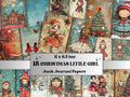 Christmas Little Girl Junk Journal Kit, Winter Noel Kids Pages Ephemera, Mixed Media Collage Sheet, Xmas Scrapbook Paper, Christmas ATC Card