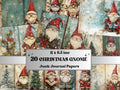Christmas Garden Gnome Junk Journal Kit, Whimsical Gnome Ephemera, Mixed Media Noel Collage Sheet, Xmas Scrapbook Paper, Christmas ATC Card