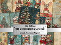 Fairytale Christmas Mouse Junk Journal Kit, Winter Mice Ephemera, Mixed Media Collage Sheet, Xmas Scrapbook Paper, Cute Christmas ATC Card