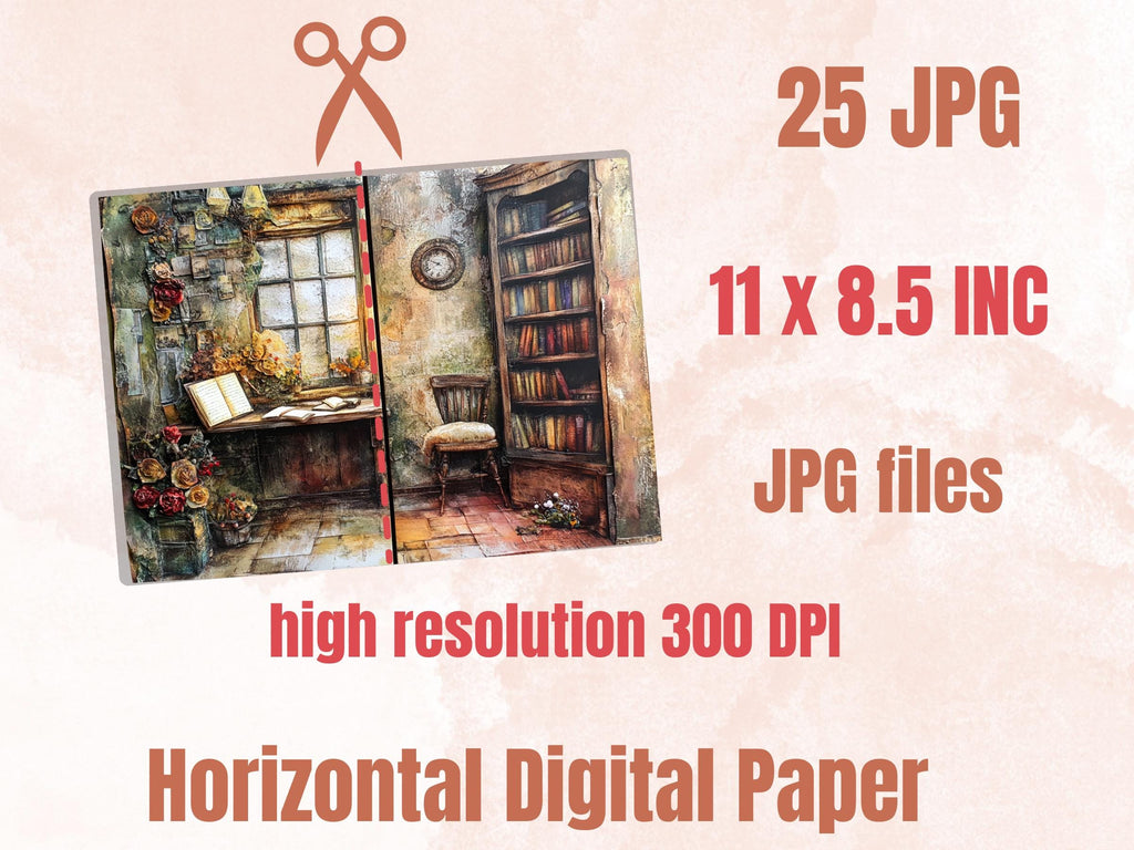 Cozy Writting Corner Junk Journal Kit, Cozy Writting Scenes Pages Ephemera, Relaxing Collage Sheet, Scrapbook Paper, Comfy Nook Background