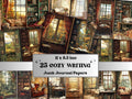 Cozy Writting Corner Junk Journal Kit, Cozy Writting Scenes Pages Ephemera, Relaxing Collage Sheet, Scrapbook Paper, Comfy Nook Background