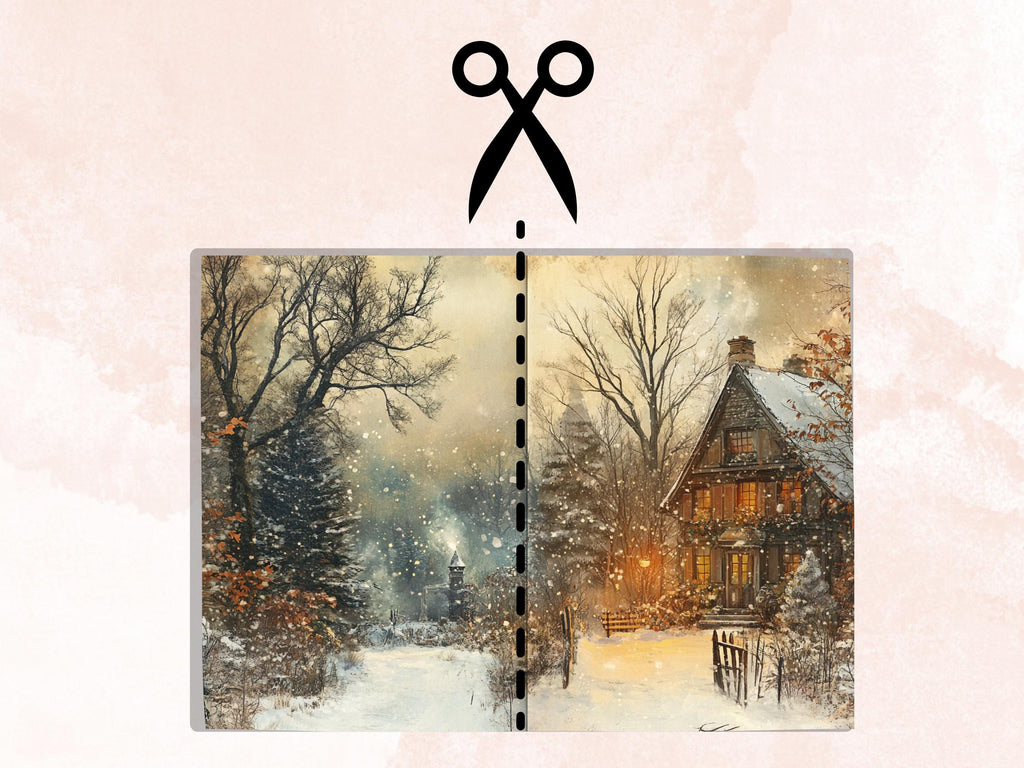 Cozy Winter Corner Junk Journal Kit, Comfy Winter Scenes Pages Ephemera, Relaxing Collage Sheet, Scrapbook Paper, Cozy Nook Background