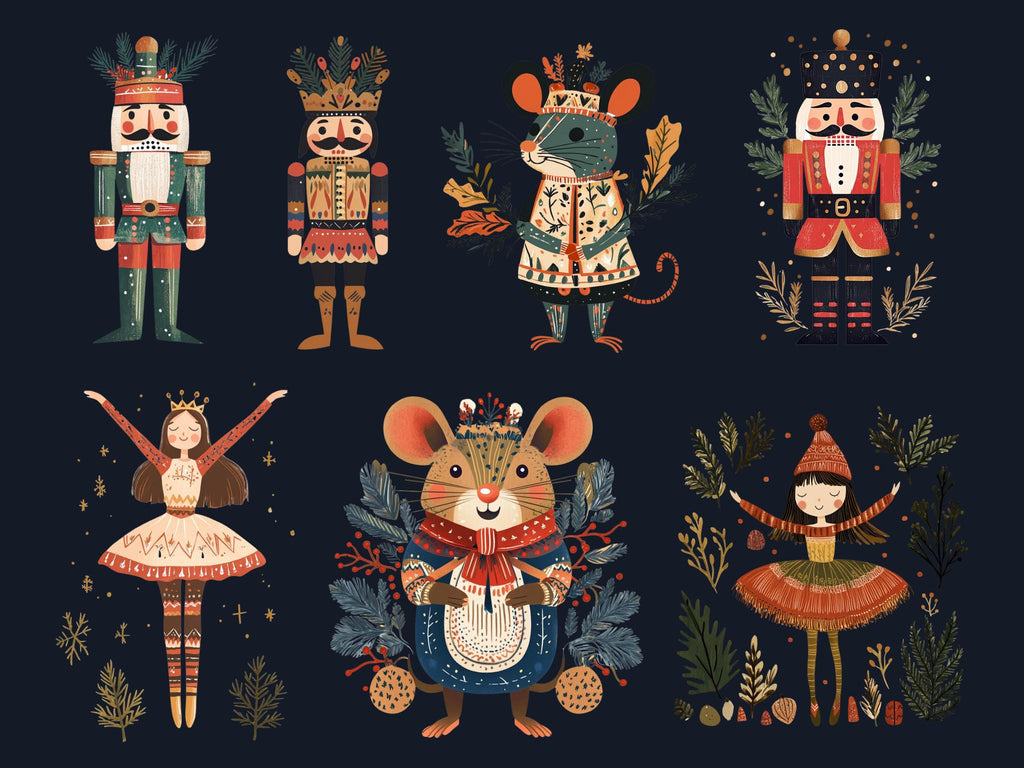 30 PNG Scandinavian Christmas Nutcracker Clipart, Christmas Folk Art Illustration Clip art, Winter Nutcracker png, Nordic Xmas Noel Ornament