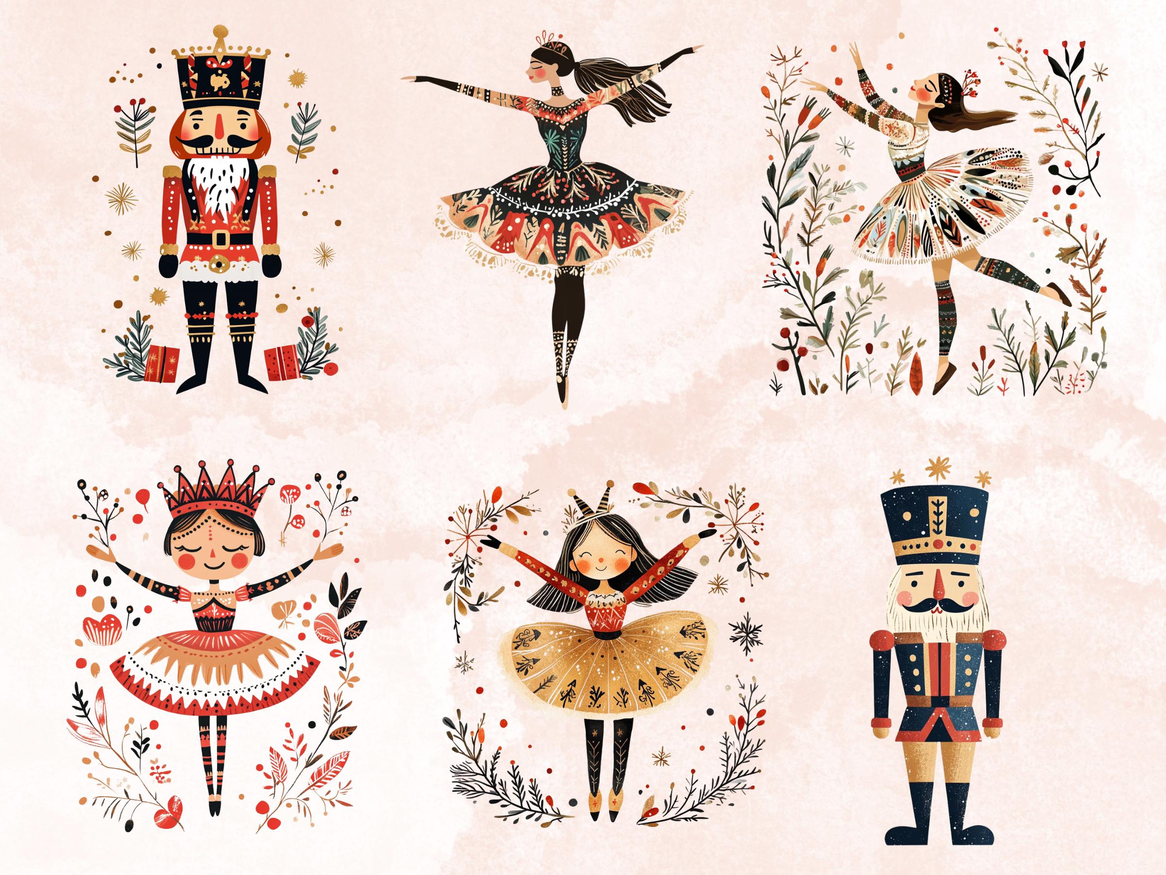 30 PNG Scandinavian Christmas Nutcracker Clipart, Christmas Folk Art Illustration Clip art, Winter Nutcracker png, Nordic Xmas Noel Ornament