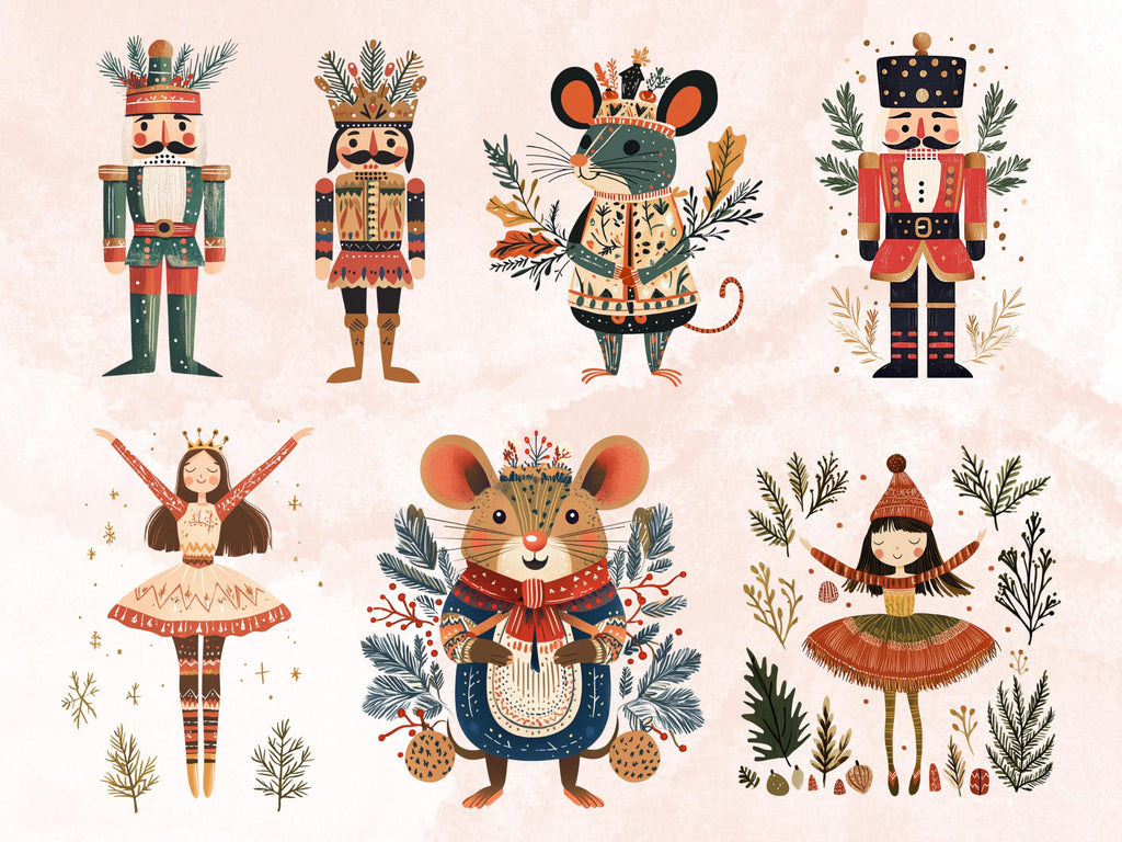 30 PNG Scandinavian Christmas Nutcracker Clipart, Christmas Folk Art Illustration Clip art, Winter Nutcracker png, Nordic Xmas Noel Ornament