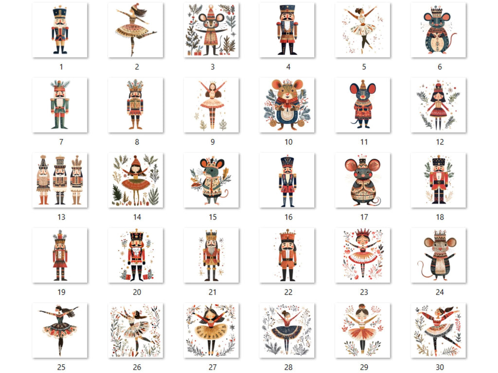 30 PNG Scandinavian Christmas Nutcracker Clipart, Christmas Folk Art Illustration Clip art, Winter Nutcracker png, Nordic Xmas Noel Ornament