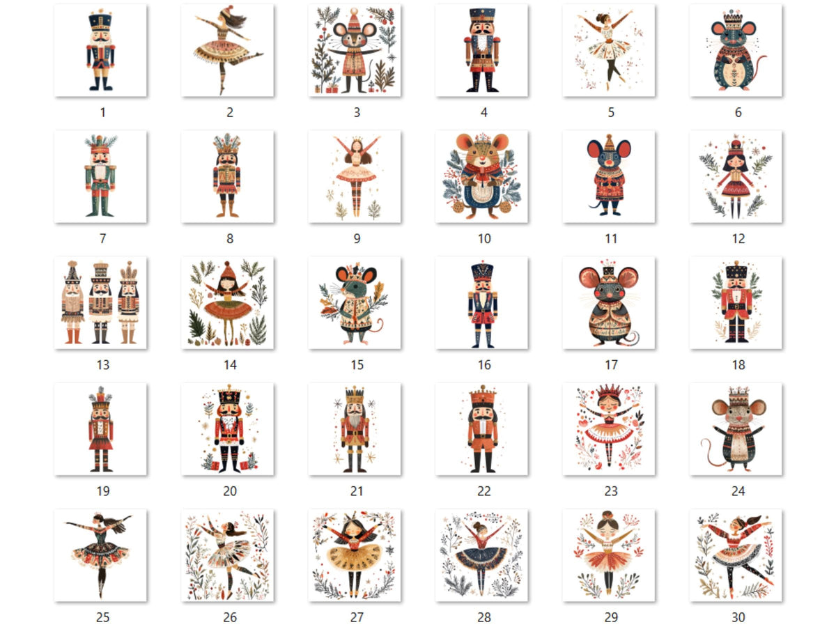 30 PNG Scandinavian Christmas Nutcracker Clipart, Christmas Folk Art Illustration Clip art, Winter Nutcracker png, Nordic Xmas Noel Ornament