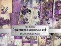 Purple Junk Journal Kit, Purple Pages Ephemera, Whimsical Collage Sheet, Pastel Scrapbook Paper, Mixed Media ATC Card, Purple Background
