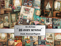 Cozy Sewing Corner Junk Journal Kit, Comfy Sewing Scenes Pages Ephemera, Relaxing Collage Sheet, Scrapbook Paper, Cozy Nook Background