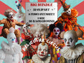 Pelicular Circus Collage Elements Kit, Whimsical Circus Fussy Cut, Quirky Circus People Clipart, Junk Journal Clipart + Background Bundle