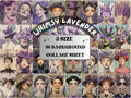 Whimsy Lavender Collage Paper Kit, Surreal Background, Mixed Media Sheet, Whimsical Purple Images, Quirky Junk Journal, Scrapbook Paper