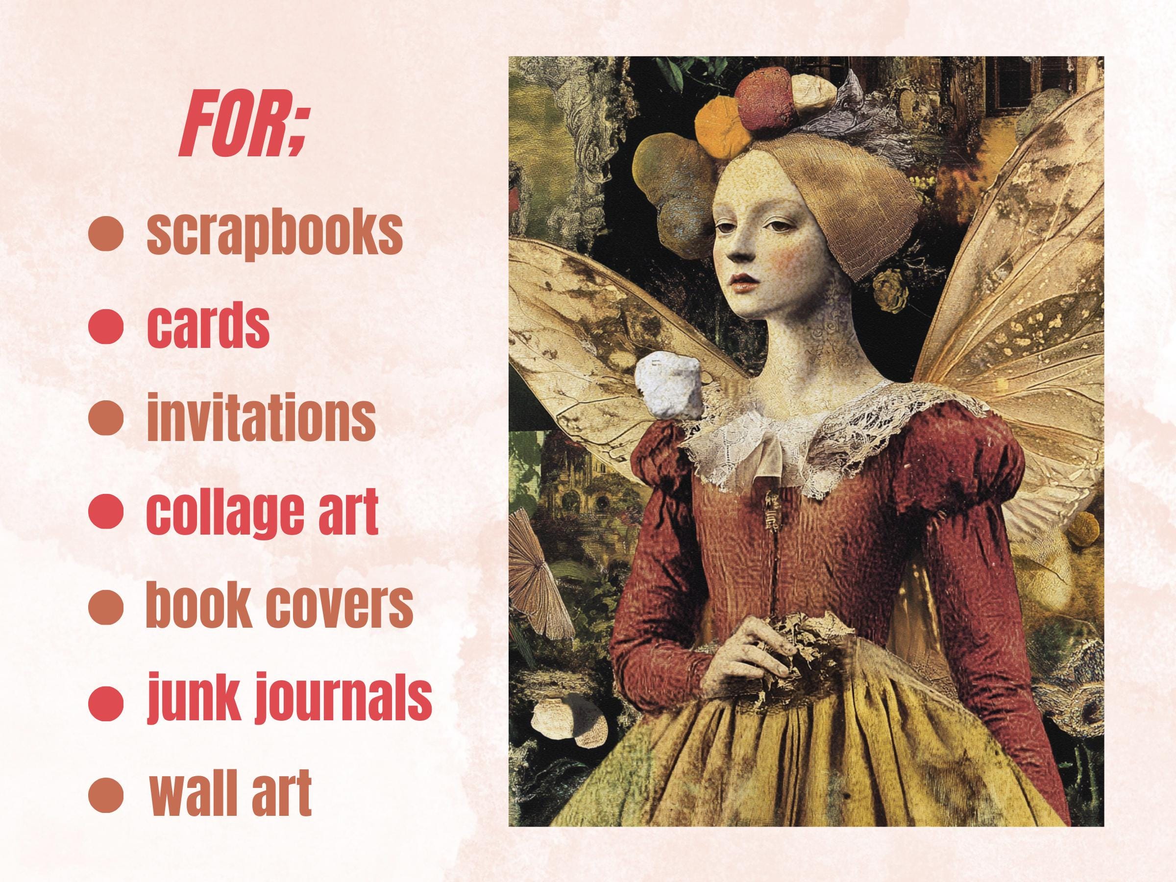Whimsy Renaissance Revival Collage Paper, Surreal Medieval Mixed Media Sheet, Whimsical Ephemera Image, Quirky Junk Journal, Scrapbook Paper