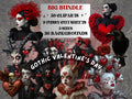 Gothic Valentines Day Collage Elements Kit, Whimsical Love Fussy Cut, Quirky Whimsy People Clipart, Romantic Journal, Clipart Background Set