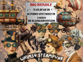 Whimsy Steampunk Collage Elements, Surreal Modern Steampunk Fussy Cut, Quirky Woman Clipart, Whimsical Junk Journal, Mixed Media Art Sheet