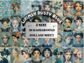 Whimsy Dusty Blue Collage Paper Kit, Surreal Blue Mixed Media Sheet, Whimsical Dusty Ephemera Images, Grunge Quirky Journal, Scrapbook Paper