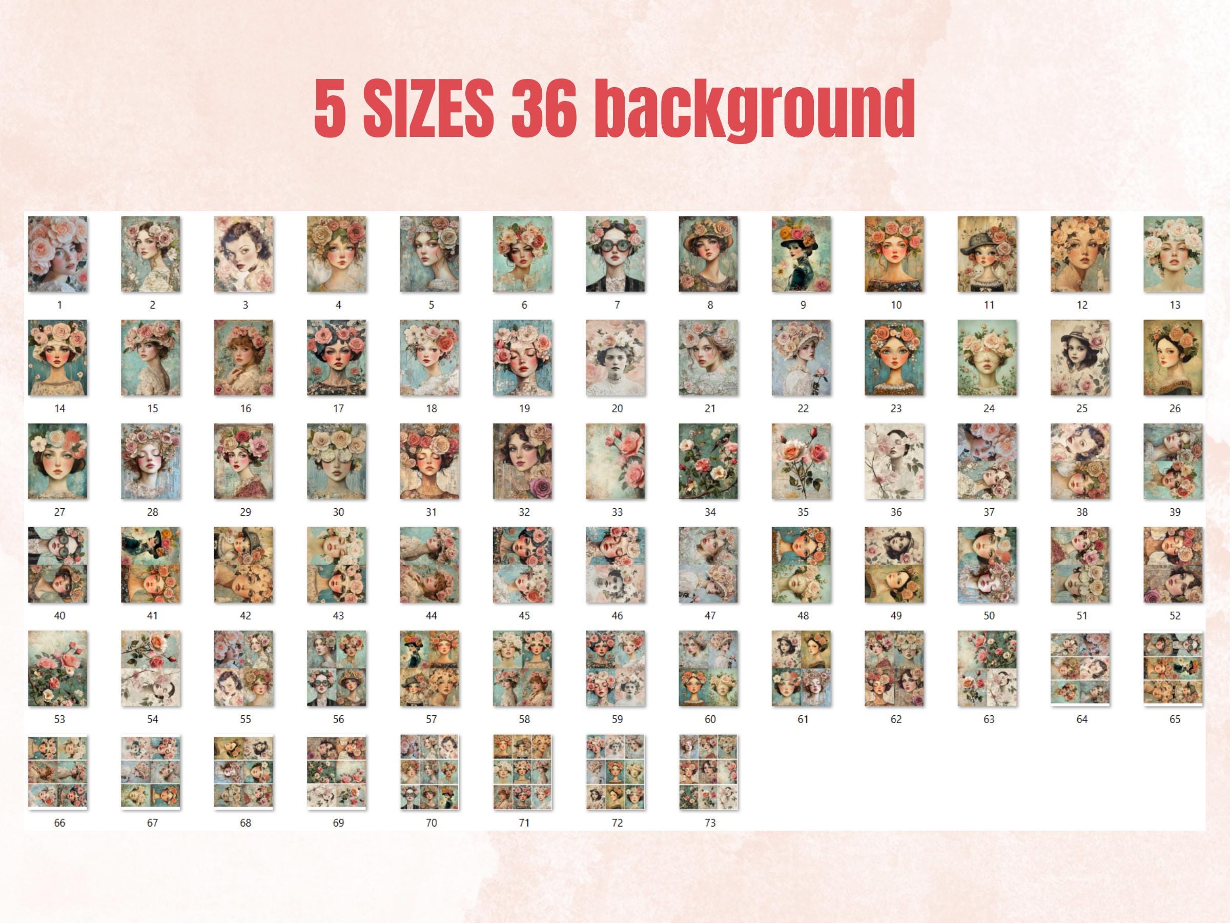 Shabby Chic Spring Collage Paper, Surreal Quirky Mixed Media Sheet, Whimsical Ephemera Images, Quirky Journal, Floral Spring Scrapbook Paper