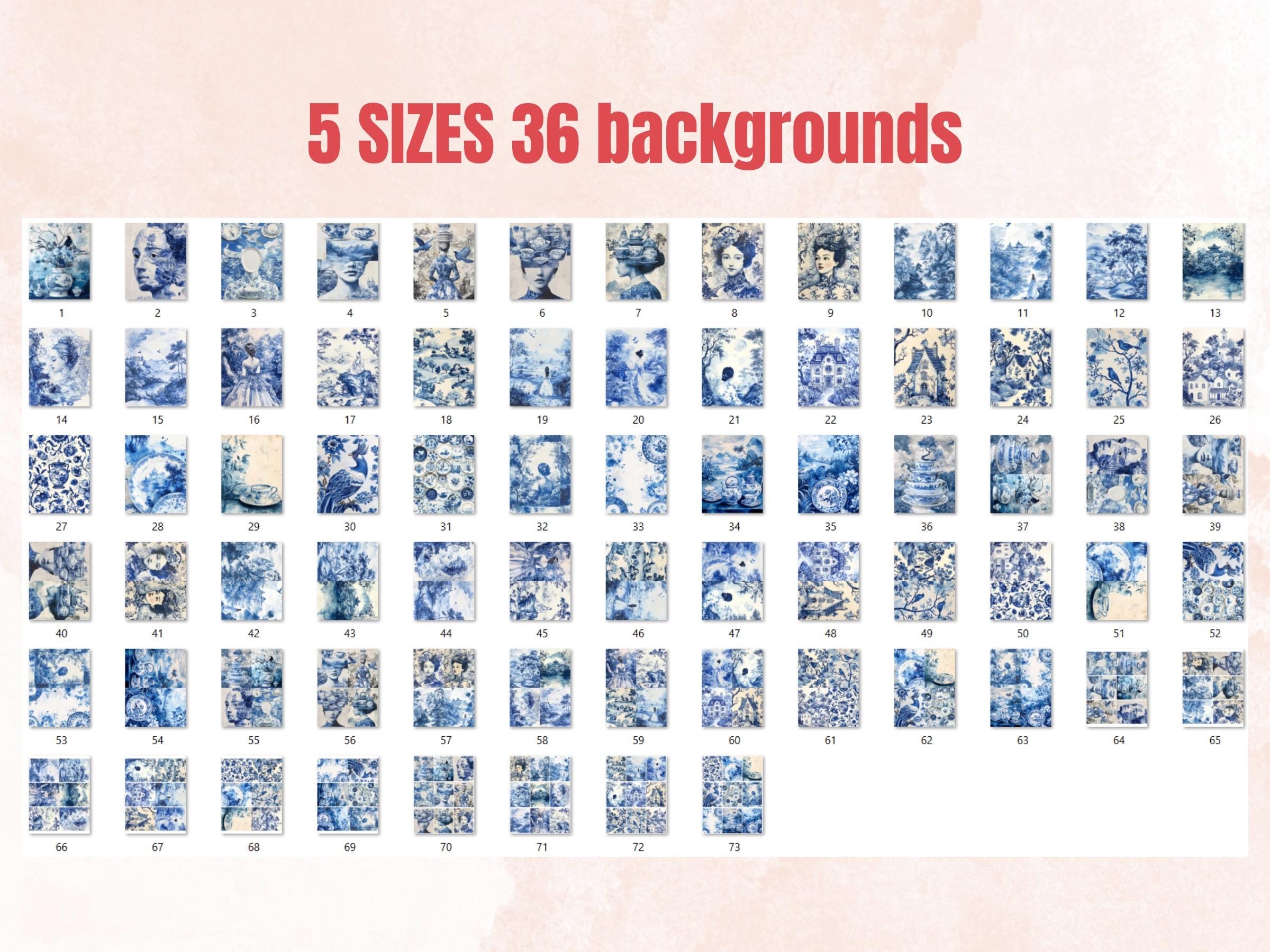 Whimsy Porcelain Collage Elements, Whimsical Surreal Blue Toile Fussy Cut, Weird Delft Blue Clipart, Modern Junk Journal, Clipart Background