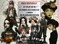 Gothic Spring Collage Elements, Whimsical Surreal Spring Fussy Cut, Dark Fantasy Floral Clipart, Weird Junk Journal, Clipart Background