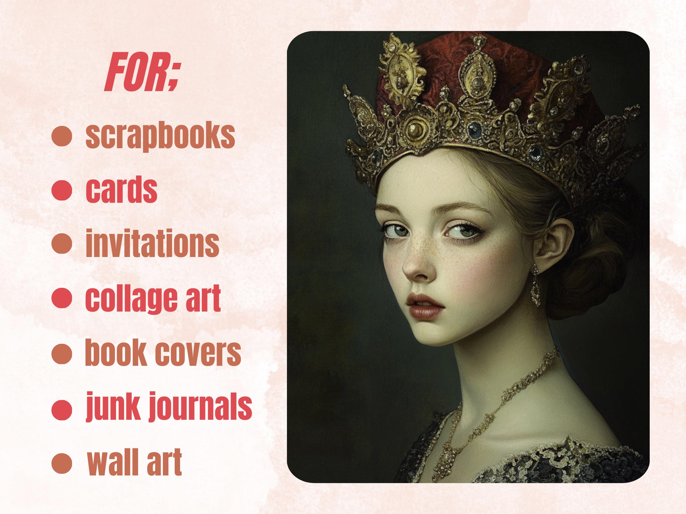 Royal Dreams Collage Paper Kit, Surreal Royal Mixed Media Art, Whimsical Elegant Ephemera, CU, Printable Sheets, Scrapbooking, Junk Journal