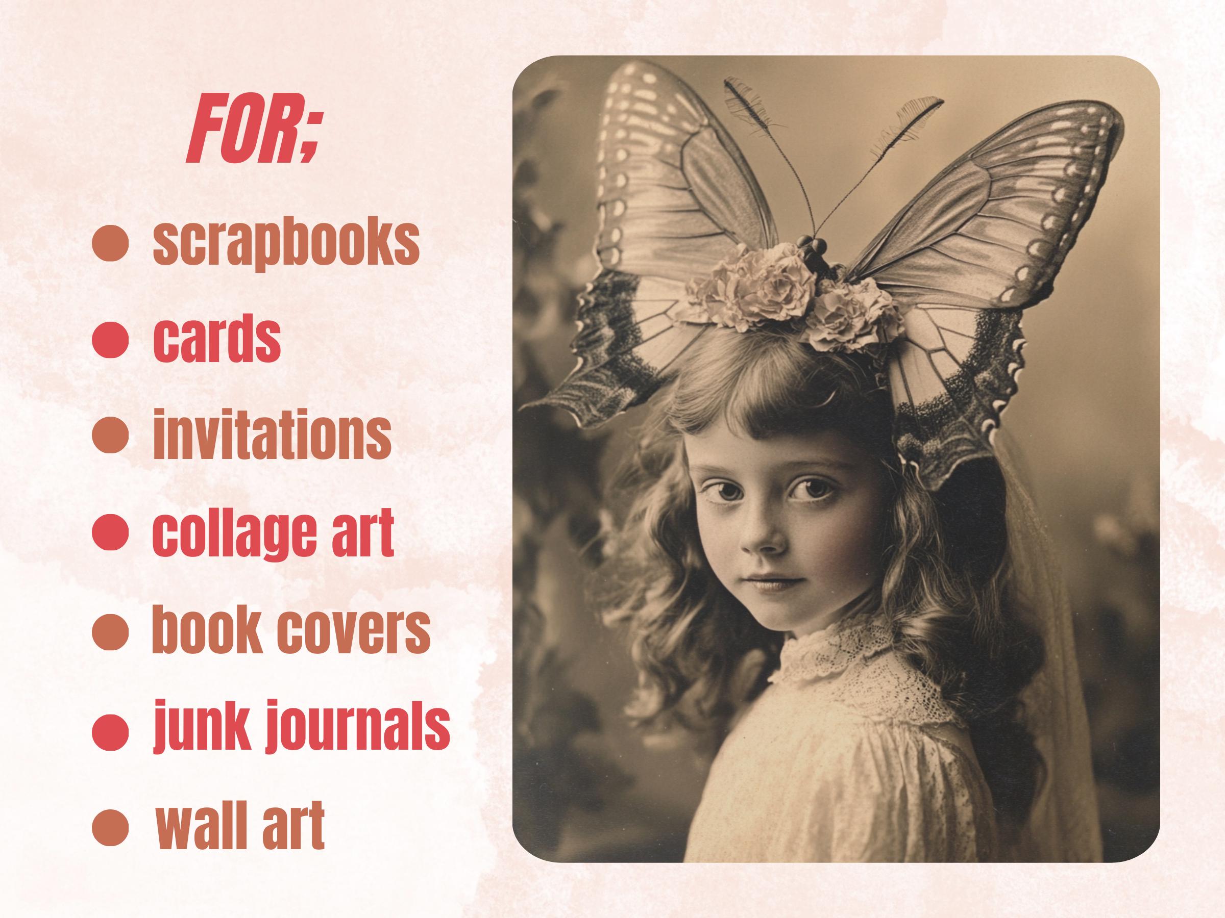 Whimsy Fairy Photography Paper, Surreal Fairy Mixed Media Sheet, Whimsical Fairy Ephemera Images, Vintage Quirky Journal, Scrapbook Paper
