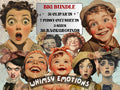 Whimsy Emotions Collage Elements, Surreal People Feelings Fussy Cut, Woman Emotions Clipart, Whimsical Junk Journal, Mixed Media Art Sheet
