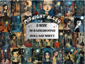 Midnight Alley Collage Paper Kit, Surreal Alleyway Mixed Media Sheet, Whimsical Midnight Ephemera Images, Quirky Journal, Scrapbook Paper