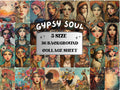 Whimsy Gypsy Soul Collage Paper, Gypsy Surreal Mixed Media Sheet, Whimsical Bohemian Ephemera Image, Quirky Junk Journal, Scrapbook Paper