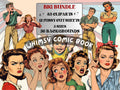 Whimsy Comic Book Collage Elements, Surreal Pop Art Fussy Cut, Comic Pop Art Woman Clipart, Whimsical Junk Journal, Retro Mixed Media Sheet