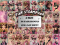 Whimsy Pink Steampunk Collage Paper, Surreal Steampunk Mixed Media Sheet, Whimsical Ephemera Images, Quirky Journal, Pink Scrapbook Paper