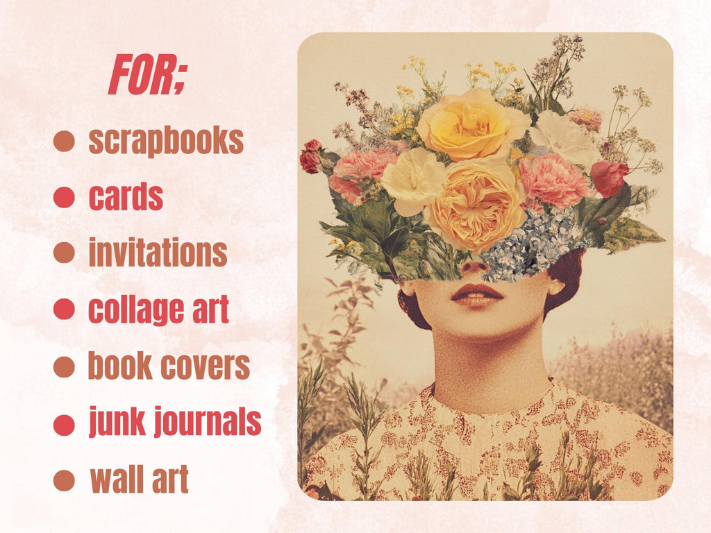 Whimsy Postcard From Nowhere Collage Paper, Surreal Grunge Art Mixed Media Sheet, Whimsical Ephemera Images, Quirky Journal, Scrapbook Paper