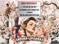 Sakura Whispers Collage Elements, Whimsical Surreal Spring Fussy Cut, Quirky Blooming Clipart, Cherry Blossom Journal, Clipart Background