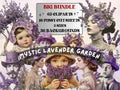 Mystic Lavender Garden Collage Elements, Whimsical Surreal Spring Fussy Cut, Quirky Blooming Clipart, Lavender Journal, Clipart Background