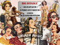 Whimsy Music Collage Pack, Musician's Ephemera Fussy Cut Sheet, Artist Scrapbook, Surreal Background, Digital Art Cut-Outs Collection