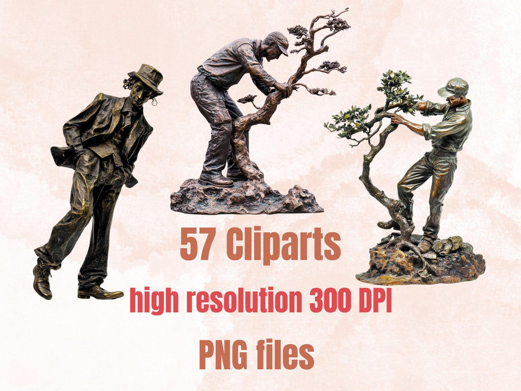 Whimsy Sculpture Collage Pack, Sculpting Ephemera Fussy Cut Sheet, Artist Scrapbook, Surreal Background, Digital Art Cut-Outs Collection