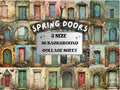 Spring Door Collage Paper, Surreal Spring Mixed Media Sheet, Floral Door Background, Whimsical Ephemera Images, Quirky Journal, Scrapbook